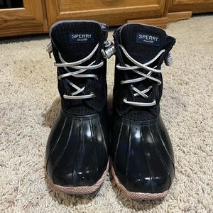 Sperry black duck boots
